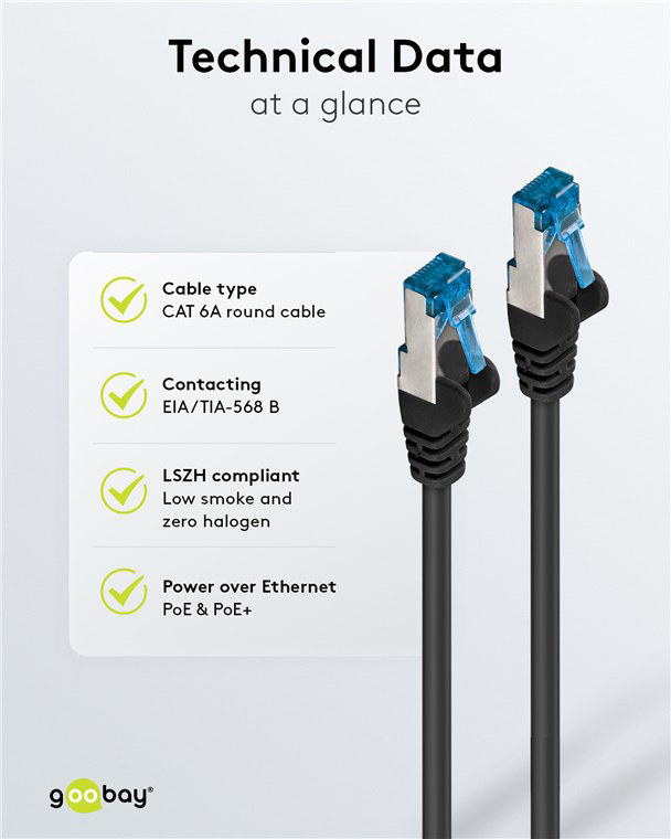 GOOBAY καλώδιο δικτύου 93787, CAT 6A S/FTP, 500MHz, copper, 3m, μαύρο - Image 5