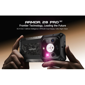 ULEFONE smartphone Armor 28 Pro, 6.67″ & 1.04, 16/512GB, 5G, 10600mAh, IP68/IP69K/MIL-STD-810H, μαύρο