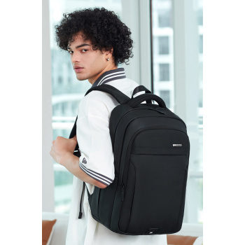 GOLDEN WOLF τσάντα πλάτης GB00711 με θήκη laptop 15.6″, 27L, μαύρη