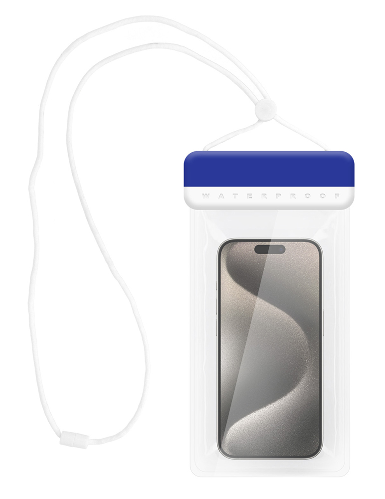 POWERTECH αδιάβροχη θήκη smartphone MOB-2013, IPX8, μπλε-λευκή - Image 4
