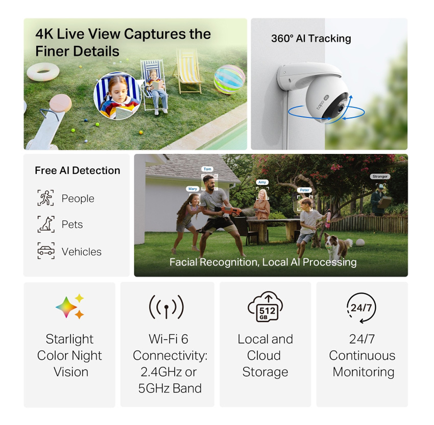 TP-LINK smart camera Tapo C560WS, 4K, IP66, Wi-Fi 6, two-way audio, Ver. 1.0 - Image 2