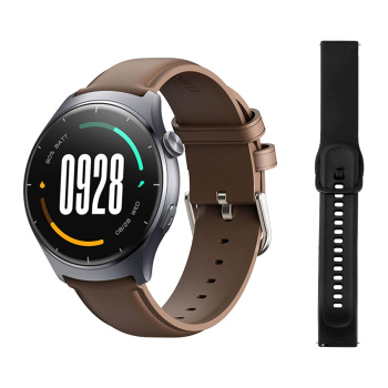 MIBRO smartwatch Lite 3 με 2x λουράκια, heart rate, 1.3″ AMOLED, 2 ATM, γκρι/καφέ