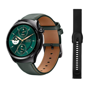 MIBRO smartwatch Lite 3 Pro με 2x λουράκια, heart rate, 1.32″ AMOLED, GPS, 5 ATM, μαύρο/πράσινο