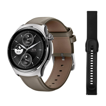 MIBRO smartwatch Lite 3 Pro με 2x λουράκια, heart rate, 1.32″ AMOLED, GPS, 5 ATM, γκρι/καφέ