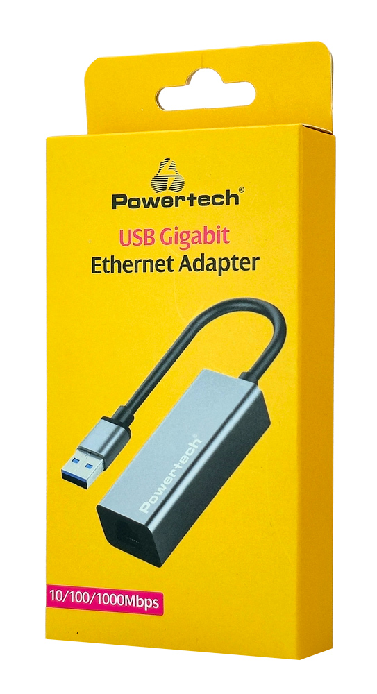 POWERTECH αντάπτορας δικτύου PT-1454, USB, 1000Mbps Ethernet, γκρι - Image 2
