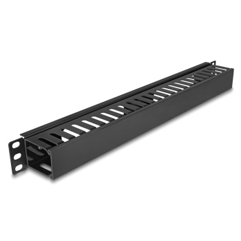 DELOCK cable management 81555 για rack 19″/1U, πλαστικό/μεταλλικό, μαύρο