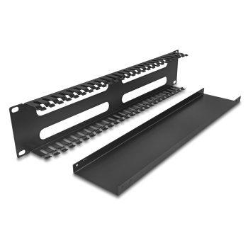 DELOCK cable management 81559 για rack 19″/2U, μεταλλικό, μαύρο