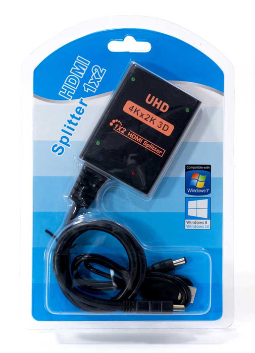 POWERTECH HDMI splitter CAB-H173, 1-in σε 2-out, 4K/30Hz, HDR/HDCP, μαύρο - Image 4