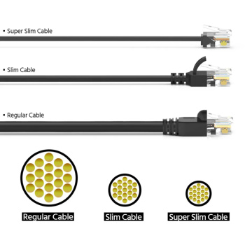 POWERTECH καλώδιο δικτύου CAB-N433, Cat 6A U/UTP, ultra slim, copper, 500MHz, 3m, μαύρο