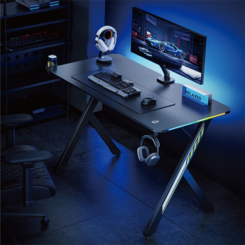 POWERTECH gaming γραφείο PT-1498 με RGB φωτισμό, 120x60x75cm, μαύρο