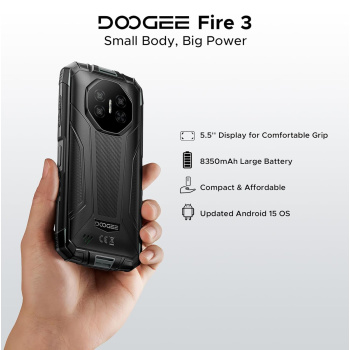 DOOGEE smartphone Fire 3, 5.5″, 3/64GB, 8350mAh, IP68/IP69K/MIL-STD-810H, μαύρο