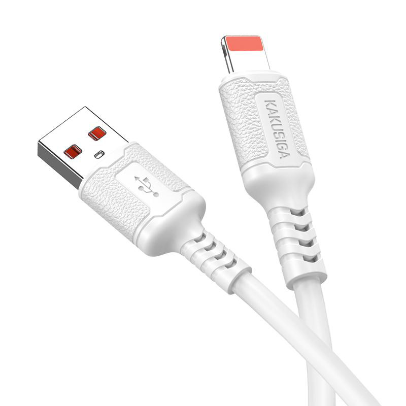 KAKUSIGA καλώδιο Lightning σε USB KSC-984, σιλικόνης, 3Α, 480Mbps, 1m, λευκό - Image 3