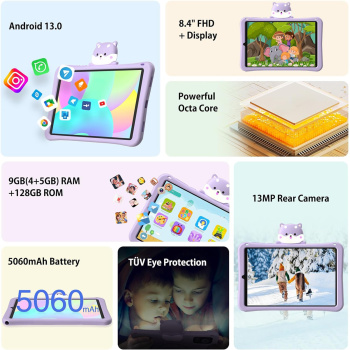 DOOGEE tablet T20 Mini Kids, 8.4″, 4/128GB, 4G, Android 13, 5060mAh, μωβ