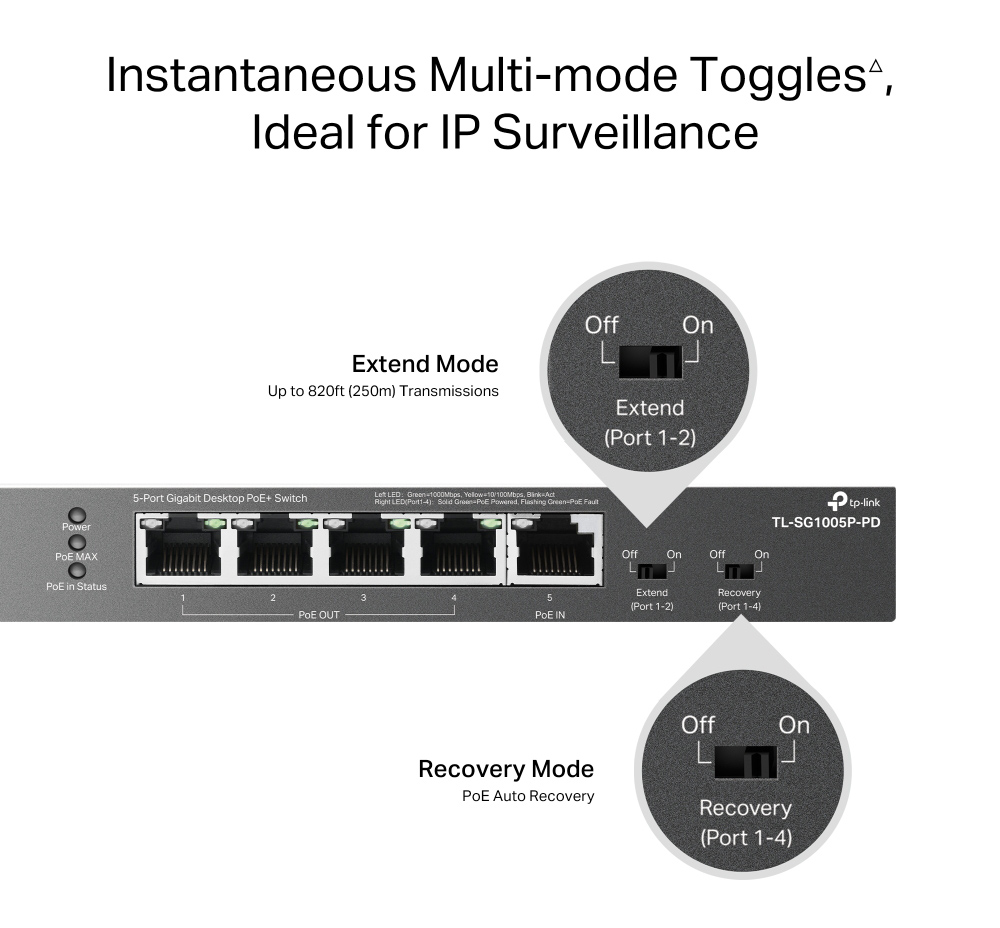 TP-LINK desktop switch TL-SG1005P-PD, 5x Gigabit θύρες, PoE+, UN/1.0 - Image 5