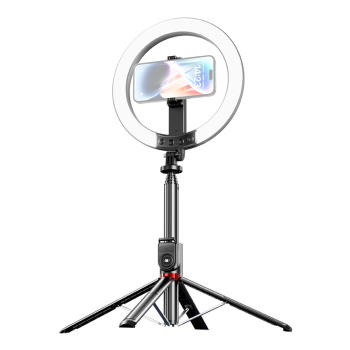 USAMS φωτιστικό δαχτυλίδι LED ZB323 με τρίποδο & βάση smartphone, μαύρο