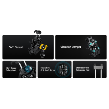 ULEFONE βάση ποδηλάτου για smartphone Armor Mount Pro AM01, μαύρη