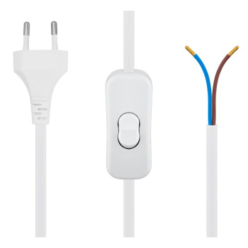 POWERTECH καλώδιο τροφοδοσίας CAB-P041 με διακόπτη, 2x 0.75mm², 1.5m, λευκό