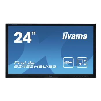 IIYAMA used οθόνη B2483HSU LED, 24″ 1920×1080, VGA/DVI/DisplayPort, χωρίς βάση, Grade B