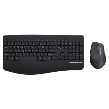 POWERTECH set ποντίκι & πληκτρολόγιο PT-1490, 2.4GHz & Bluetooth, μαύρο