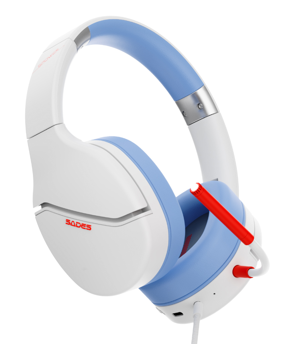SADES gaming headset SPOWER, 3.5mm σύνδεση, 40mm, multi-platform, λευκό - Image 5