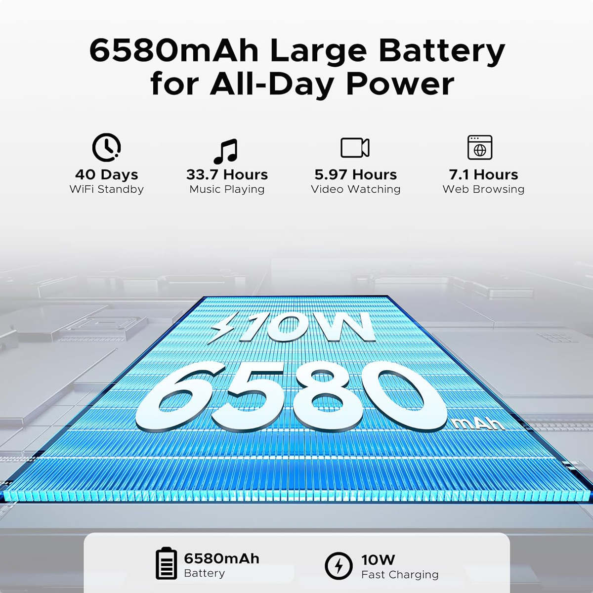 DOOGEE tablet Tab A9, 10.1", 3/64GB, Android 15, 6580mAh, μαύρο - Image 5