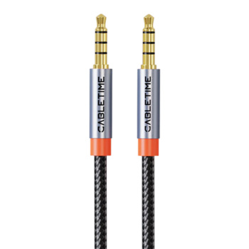 CABLETIME καλώδιο ήχου 3.5mm CT-AM35M, gold plated, 0.5m, μαύρο