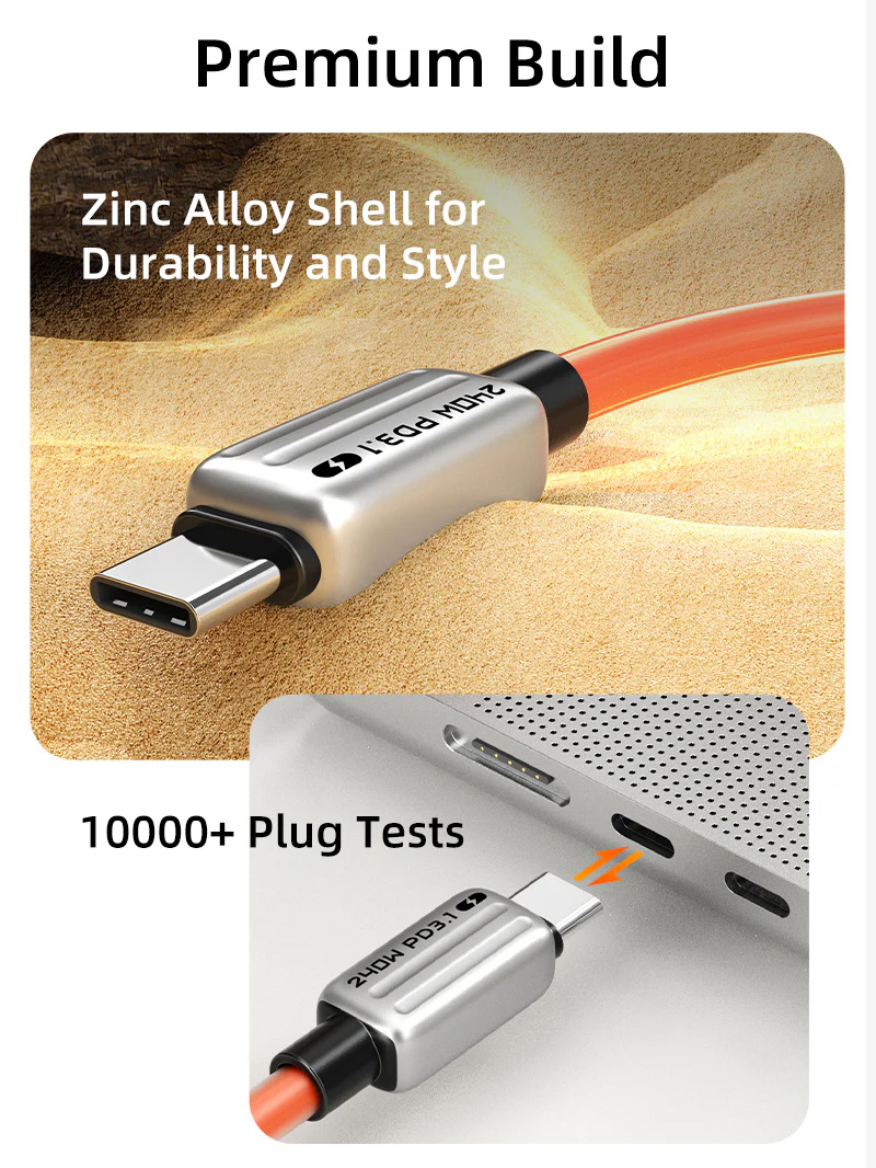 CABLETIME καλώδιο USB-C CT-CM240-ZSW2, 240W, 480Mbps, 2m, λευκό - Image 5
