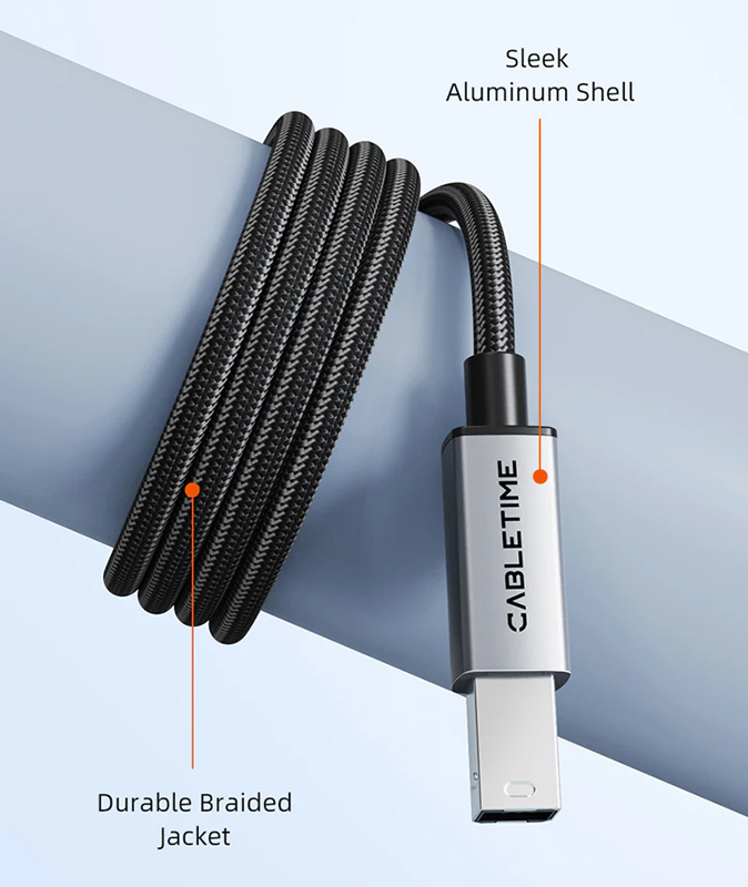 CABLETIME καλώδιο USB-C σε USB Type B CT-CMBM1, 480Mbps, 1m, μαύρο - Image 3