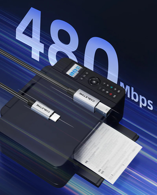 CABLETIME καλώδιο USB-C σε USB Type B CT-CMBM1, 480Mbps, 1.5m, μαύρο - Image 2