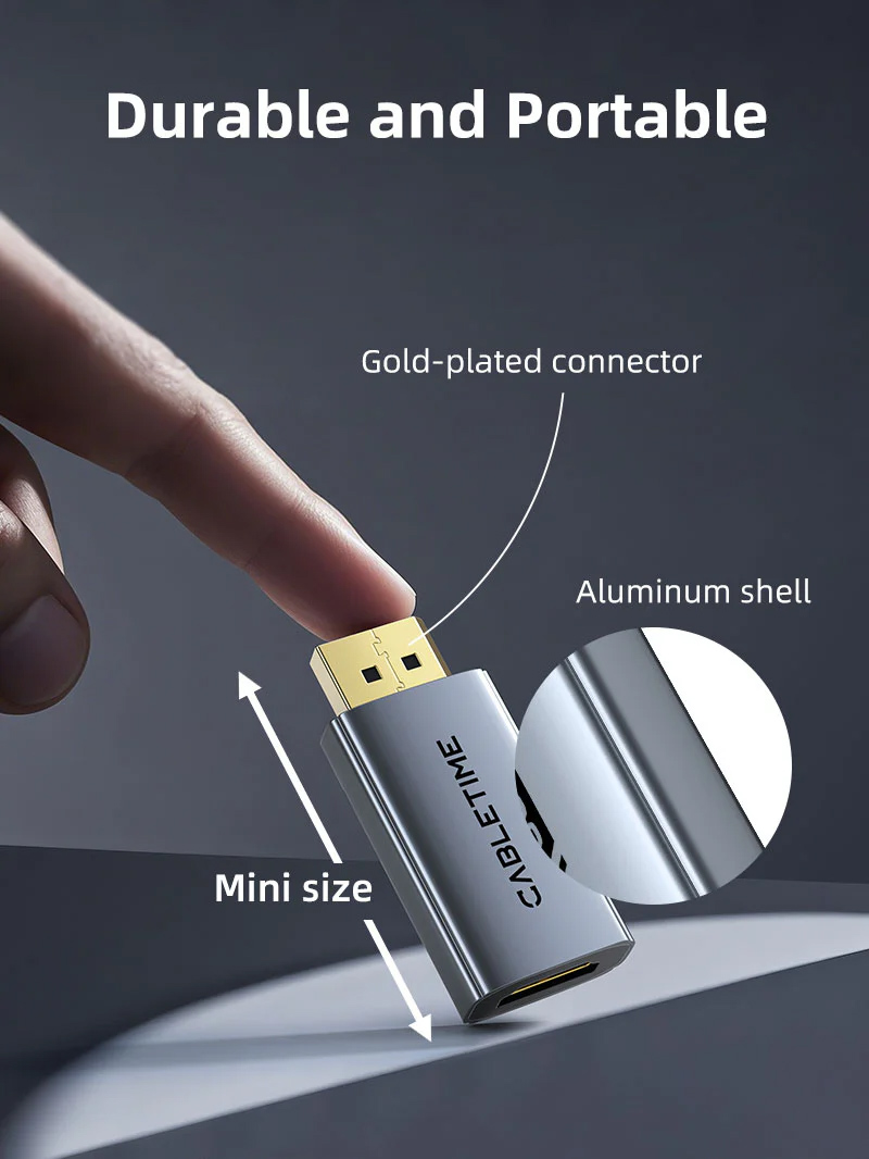 CABLETIME αντάπτορας DisplayPort σε HDMI CT-DMHF4K-AG3, 4K/30Hz, γκρι - Image 2