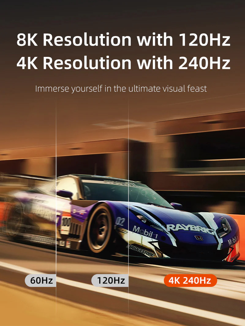 CABLETIME καλώδιο DisplayPort 2.1 CT-DP16K, VESA Certified, 16K/60Hz, 80 Gbps, 2m, μαύρο - Image 4