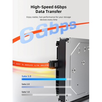 CABLETIME καλώδιο SATA III CT-SATA3, 6Gbps, 0.50m, πορτοκαλί