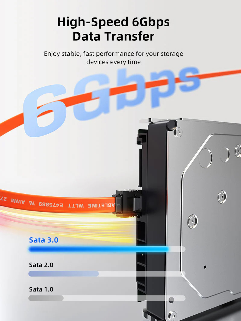 CABLETIME καλώδιο SATA III CT-SATA3, 6Gbps, 0.50m, πορτοκαλί - Image 2
