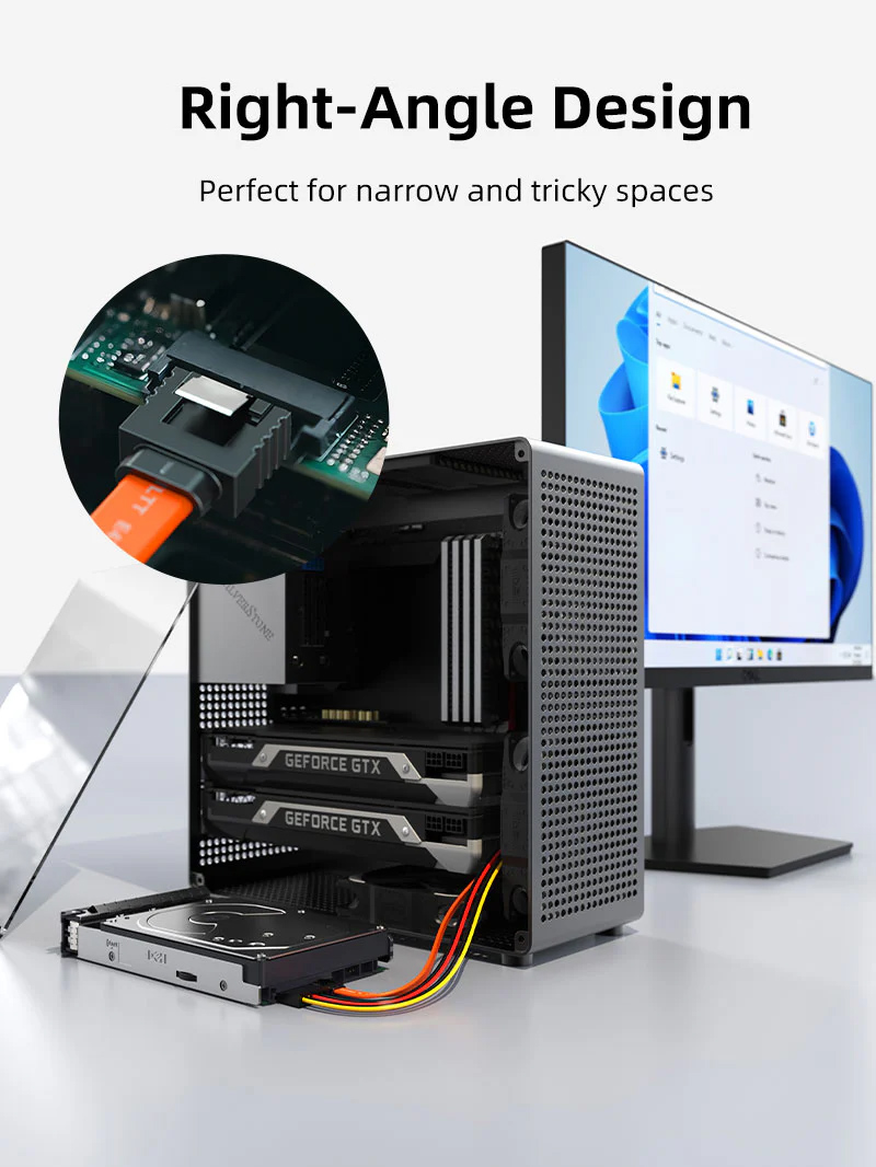 CABLETIME καλώδιο SATA III CT-SATA3, 6Gbps, 0.50m, πορτοκαλί - Image 3