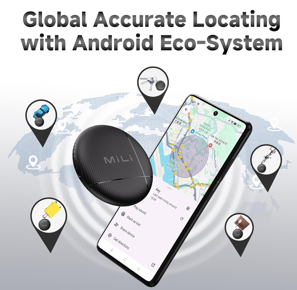MILI smart tag LiTag Duo για iOS & Android συσκευές, Bluetooth tracker, μαύρο - Image 4