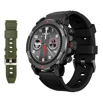 INTIME smartwatch G6 με 2x λουράκια, heart rate, 1.43″ AMOLED, GPS, 5ATM, titanium black