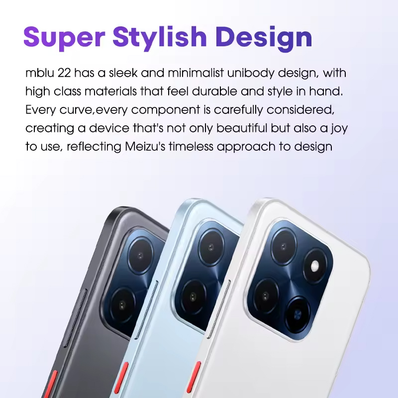 MEIZU smartphone Mblu 22, 6.79", 3/64GB, 5000mAh, λευκό - Image 3