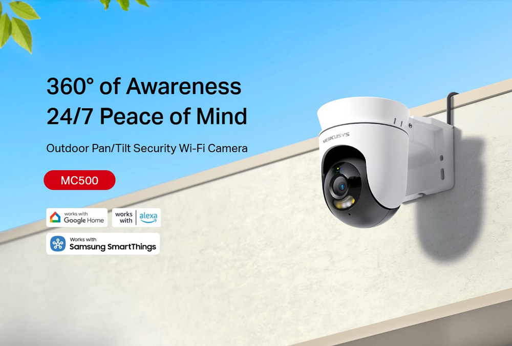 MERCUSYS smart κάμερα MC500, 1080p, WiFi, PTZ, SD, IP65, EU/1.0 - Image 2