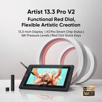 XP-PEN ταμπλέτα σχεδίασης με οθόνη & γραφίδα Artist 13.3 Pro V2, 10.95″, μαύρο