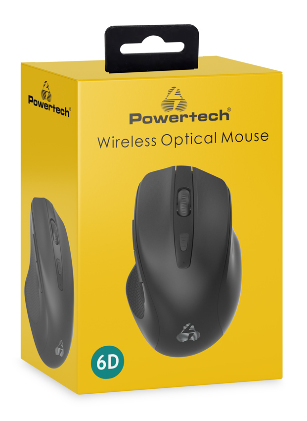 POWERTECH ασύρματο ποντίκι PT-1251, USB δέκτης, 1600DPI, μαύρο - Image 4