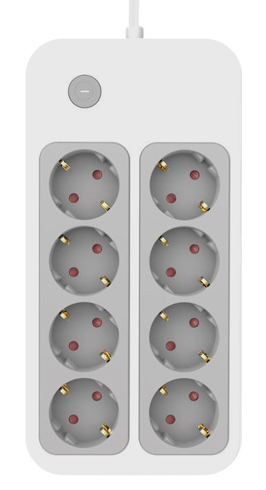 POWERTECH πολύπριζο ασφαλείας PT-1534, 8 θέσεων, 16A, 1.5m, λευκό - Image 4