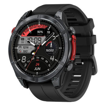 ZEBLAZE smartwatch Stratos 4 με φακό, heart rate, 1.43″ AMOLED, GPS, 5 ΑΤΜ, MIL-STD-810H, μαύρο