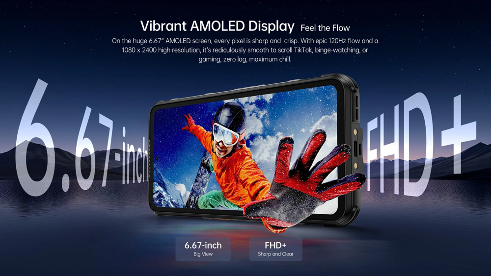 RUGONE smartphone Xever 7, 6.67", 12/512GB, 5G, 5550mAh, IP68/IP69K/MIL-STD-810H, μαύρο - Image 5