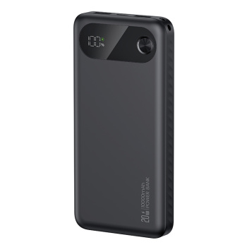 USAMS power bank CD249 με οθόνη, 3x θύρες εξόδου, 10000mAh, PD20W, μαύρο