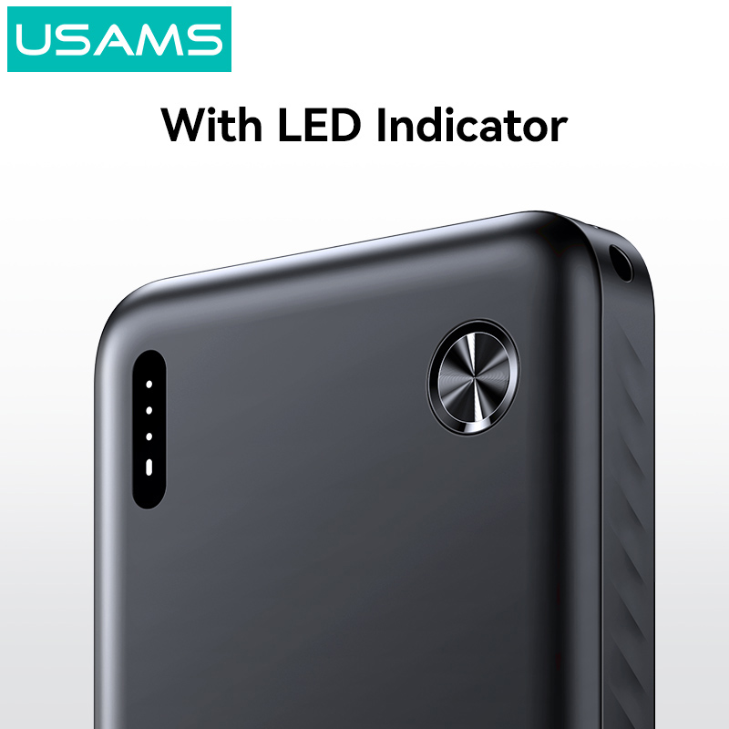 USAMS power bank CD253, 2x θύρες εξόδου, 10000mAh, 10W, μαύρο - Image 4