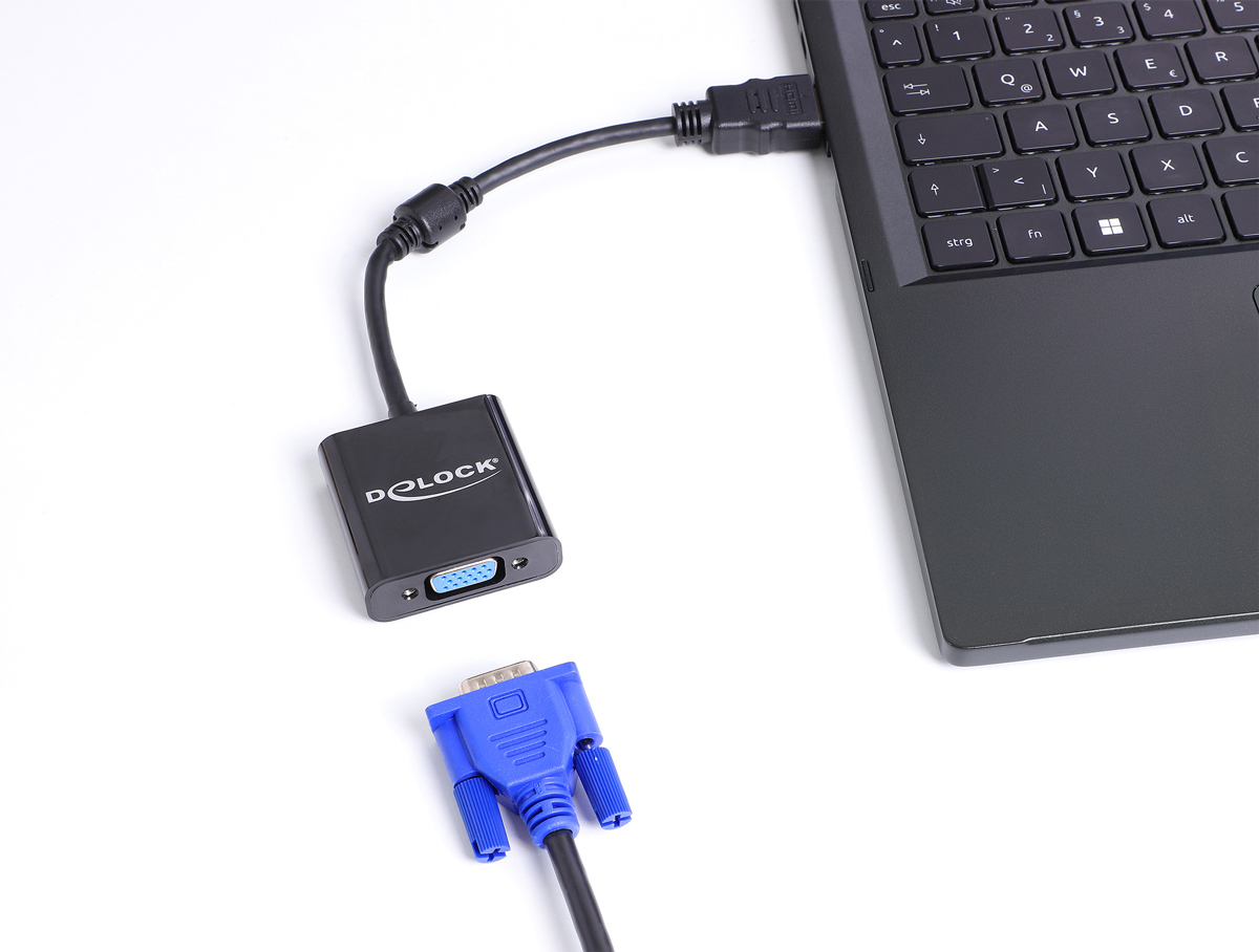 DELOCK αντάπτορας HDMI σε VGA 61077, 1080p, μαύρος - Image 2