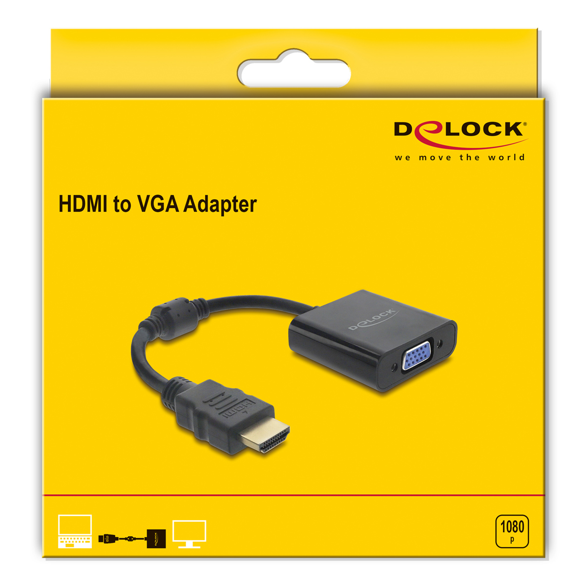 DELOCK αντάπτορας HDMI σε VGA 61077, 1080p, μαύρος - Image 3
