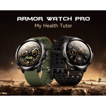 ULEFONE smartwatch Armor Watch Pro, 2x λουράκια, heart rate, 1.50″ AMOLED, GPS, 5 ΑΤΜ/IP68/IP69K/MIL-STD-810H, μαύρο