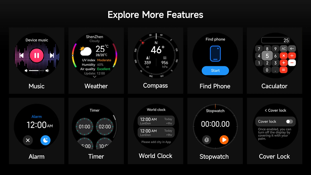 ULEFONE smartwatch Armor Watch Pro, 2x λουράκια, heart rate, 1.50" AMOLED, GPS, 5 ΑΤΜ/IP68/IP69K/MIL-STD-810H, μαύρο - Image 4