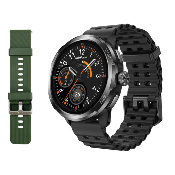 ULEFONE smartwatch Armor Watch Pro, 2x λουράκια, heart rate, 1.50″ AMOLED, GPS, 5 ΑΤΜ/IP68/IP69K/MIL-STD-810H, μαύρο